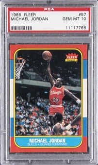 1986-87 Fleer #57 Michael Jordan Rookie Card – PSA GEM MT 10